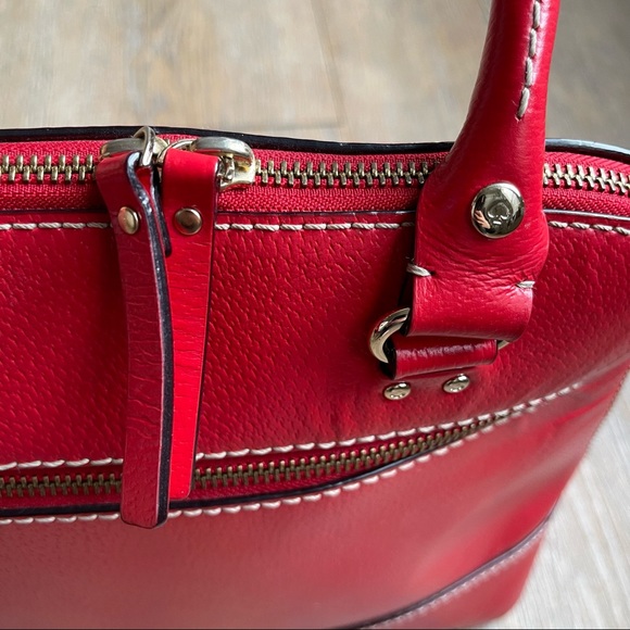 Kate Spade - Women’s - Deep Red Structured Bowler Handbag - Picture 11 of 13